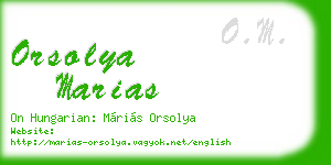 orsolya marias business card